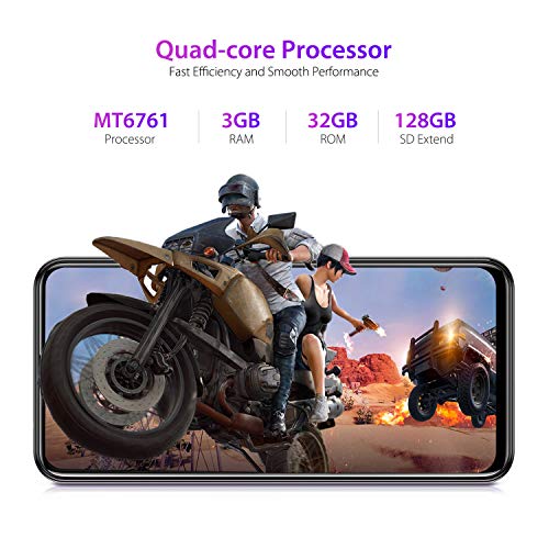 Smartphone Libre 4G Ulefone Note 7P, Waterdrop 6.1 Teléfono Móvil, 3+ 32 Go Quad-Core Android 9.0, Moviles Libres 2019 Cámara Trasera Triple y Ranura Triple, Face ID et Fingerprint 3500mAh OTG (Negro)