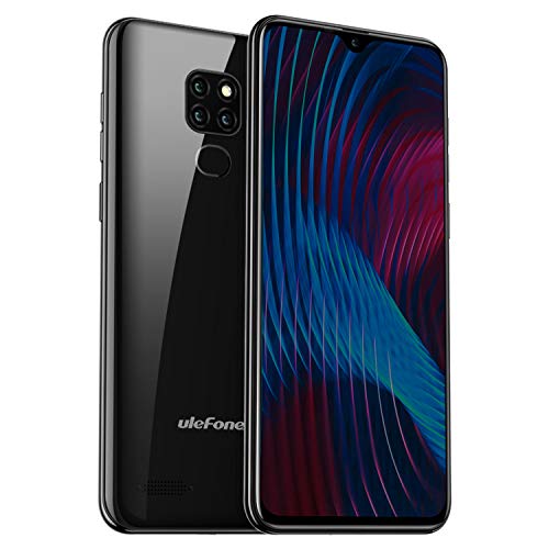 Smartphone Libre 4G Ulefone Note 7P, Waterdrop 6.1 Teléfono Móvil, 3+ 32 Go Quad-Core Android 9.0, Moviles Libres 2019 Cámara Trasera Triple y Ranura Triple, Face ID et Fingerprint 3500mAh OTG (Negro)