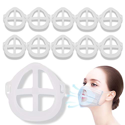 Soporte para máscara 3D[10 PCS]KarDition Mask Bracket[Reutilizable y lavable][Aumente más espacio para respirar][Adaptado para nariz y boca]Soportes de respiración Marco