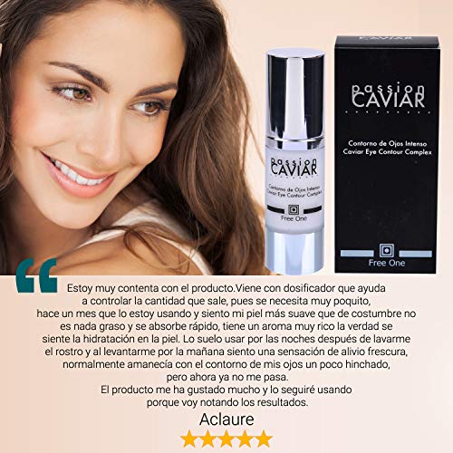 SPLENDOR FREE ONE Contorno De Ojos Passion Caviar | Crema Antiarrugas Para Hombres y Mujeres Con Efecto Lifting Gracias al Colágeno y Elastina | Serum Reafirmante Anti Bolsas