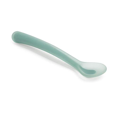 Suavinex - Cuchara de Silicona Adecuada Para Encías Sensibles Apta Para Lavavajillas Para Bebés +4 Meses, Color Verde