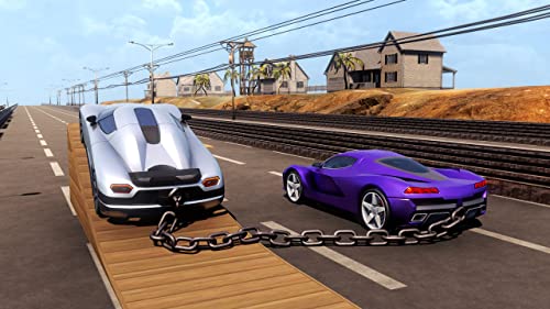 Super Chained Cars Speed ​​Racing 3d: Extreme Airborne City Traffric Crashing Muscle Car Real Driver Driving Challange Carrera fuera de Chained Break Impossible Free for Kids Race Pro Simulator