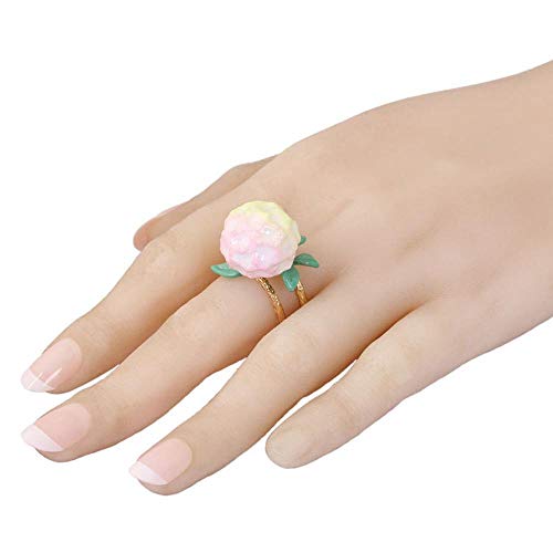 SXZHDZ Anillo de Mujer Damas Anillo Apertura Ajustable Colores Hortensia Ajustable Anillo de Extremo Abierto para Las Mujeres