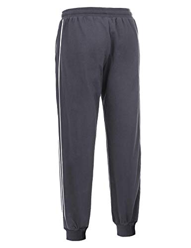 Sykooria Pantalones Largos Deportivos para Hombre Pantalón Chándal de Algodón Cintura Ajustable con Bolsillo y Raya Jogger Fitness Correr Casual