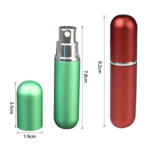 TAZEMAT 5 pcs Botella Recargable de Perfume Mini Atomizador de Perfume Portátil para Viaje Bolso Equipaje Frasco de Vaporizador Spray para Colonia con Pipeta Multicolor 5 ml Mujeres Hombres