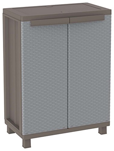 Terry J Rattan 68 Armario 2 Puertas con 1 Interno. Capacidad máxima del Estante: 20 kg distribuidos de Forma Uniforme, Gris, 68X37,5X91,5 cm