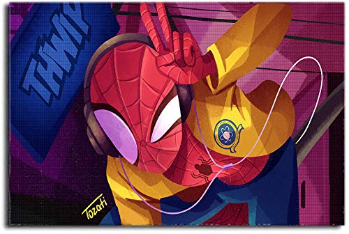 The Amazing Spiderman - Lienzo decorativo para pared (listo para colgar), 30,5 x 40,6 cm, lona, Sin marco., 12x16in.Small