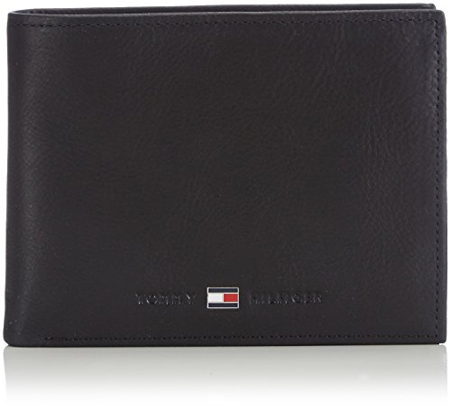 Tommy Hilfiger Johnson CC and Coin Pocket, Cartera para Hombre, Black, OS