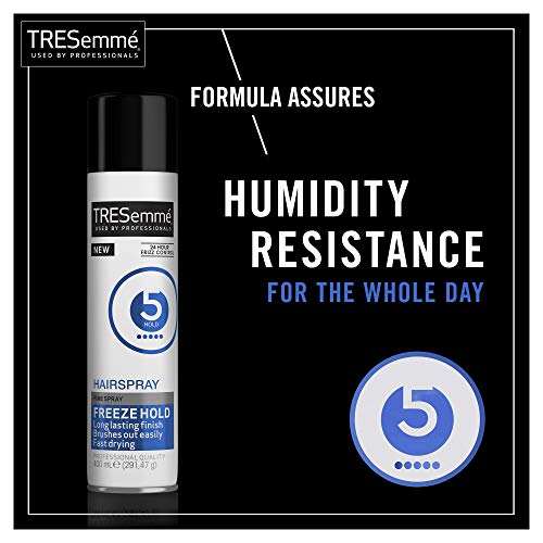 Tresemme Freeze Hold 24 horas Frizz Control Hairspray para aspecto profesional 400 ml, paquete de 6