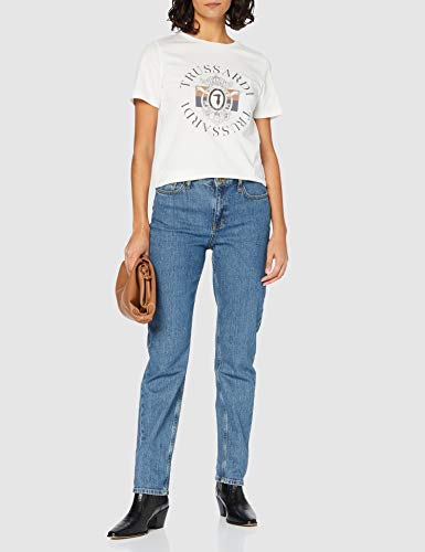 Trussardi Jeans T-Shirt Camiseta, Blanco, XS Mujer