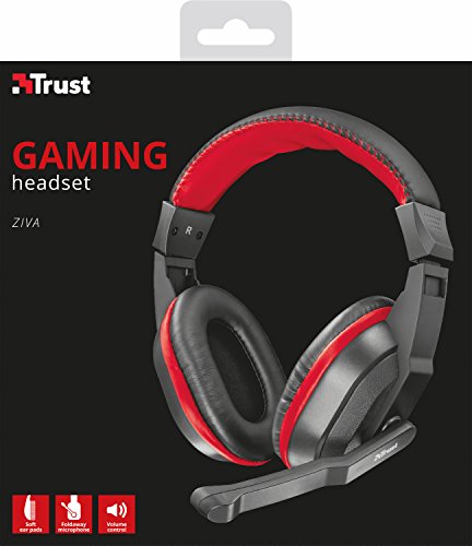 Trust Ziva - Auriculares Gaming Over-Ear con micrófono, Color Negro