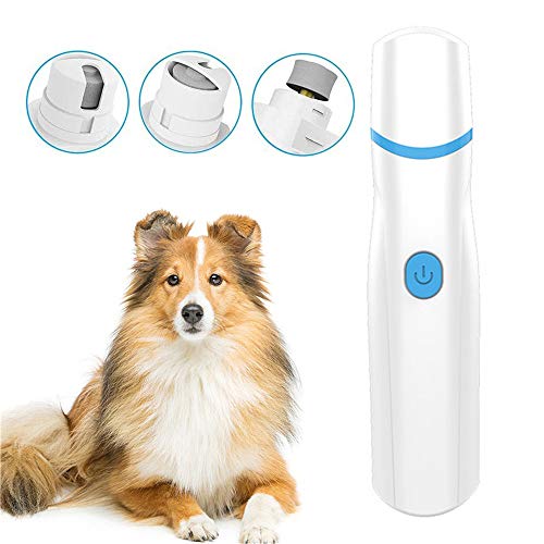 TTBD Perro Lima De Uñas Grinder, Animal Doméstico Eléctrico De Uñas Trimmer Ultra Silencioso De La Pata del Recorte Portátil con Pilas De Pequeñas, Medianas Y Grandes Gatos Domésticos, Perros,Azul