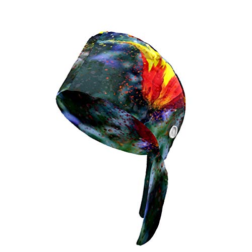 Tulip Flower - Gorro de trabajo unisex con botón y banda para el sudor