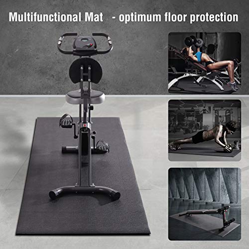 Ultrasport Esterilla fitness en 3 tamaños, esterilla para aparatos de fitness, esterilla protectora al entrenar, esterilla protectora de suelo para bicicleta elíptica, cinta de correr y otros aparatos