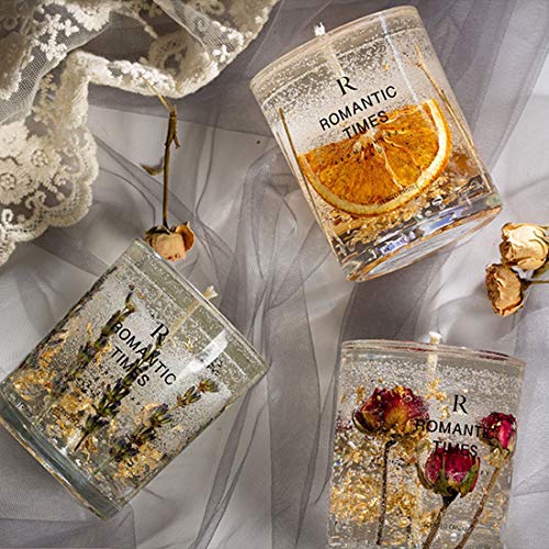 Vela Perfumada De Aceite Esencial De Frutas Y Flores, Vela De Decoración De Festival De Lámina De Oro Transparente, Velas De Aromaterapia Sin Humo para El Hogar,A