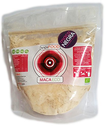 VidiFood Maca Negra ECO en Polvo Superalimento Saludable para Musculación, Recuperación, Aumenta Energía y niveles Hormonales - 500 g