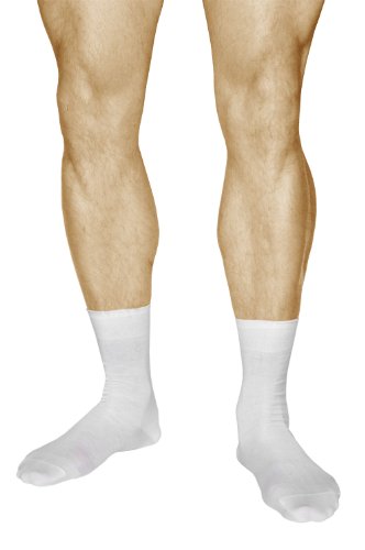 vitsocks Calcetines 100 ALGODÓN Finos Suaves Hombre (3 PARES) Lisos Cómodos, blancos, 44-46