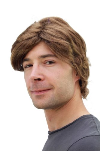 WIG ME UP- Peluca marrón para Hombre con Raya a un Lado y Pelo Corto PW0174-P6