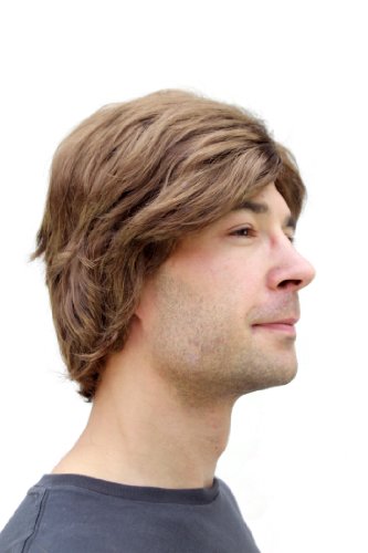 WIG ME UP- Peluca marrón para Hombre con Raya a un Lado y Pelo Corto PW0174-P6