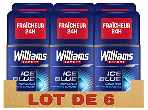 Williams Expert Déodorant Homme Stick Antibactérien, Fraîcheur 24h, Anti-Traces Blanches, Formule Testée Dermatologiquement (Lot de 6x75ml)