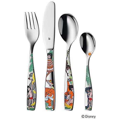 WMF Disney El Libro de la Selva - Vajilla para niños 6 piezas, incluye plato, cuenco y cubertería (tenedor, cuchillo de mesa, cuchara y cuchara pequeña) (WMF Kids infantil)