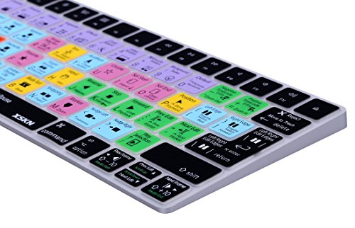 XSKN Apple Magic teclado para Final Cut Pro X Inglés accesos directos Skin para teclado, protector de pantalla para Apple Magic Keyboard mla22b/A