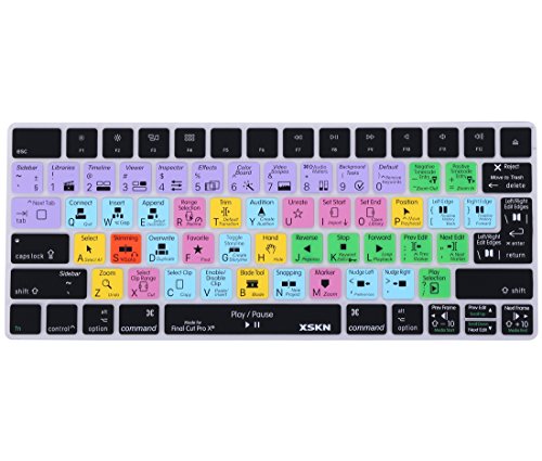 XSKN Apple Magic teclado para Final Cut Pro X Inglés accesos directos Skin para teclado, protector de pantalla para Apple Magic Keyboard mla22b/A