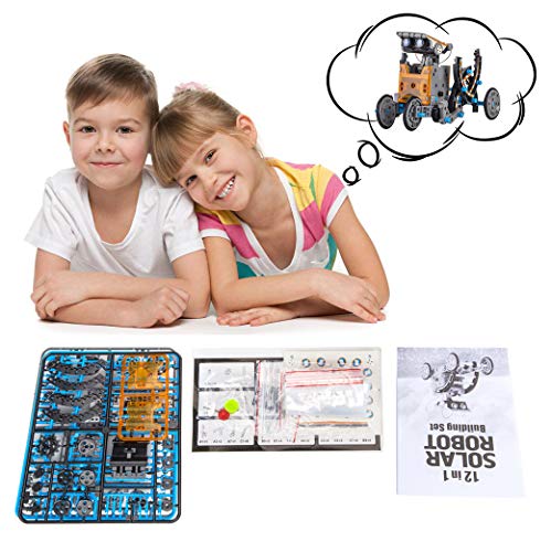 Yeelan Juguete Robot Solar Juguetes de Construcción Educativa 12-en-1 DIY Science Experiment Kit 190 Piezas Coding Robots Engineering Set Powered by The Sun para Niños y Niñas de 10 Años en Adelante