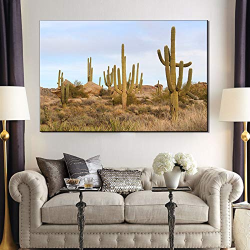 YHZSML Nordic Wind Cactus decoración del hogar Lienzo HD impresión Pintura al óleo Alquiler apartamento decoración Pintura 40 * 60 cm