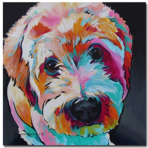 YHZSML Venta al por Mayor Animales Arte impresión Pintura Cartel Pared Cuadros para la decoración del hogar Perro Lindo Dibujos Animados Animales Pinturas decoración de la Pared 40x40 cm