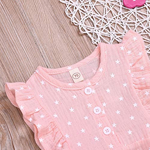 YWLINK Mono Ropa Infantil para BebéS ReciéN Nacidos,4 De Julio,Estampado De Estrellas,Trajes De Traje De Mameluco Mezcla De AlgodóN Ocio Y Confort Regal(Rosado,0-6 meses/70)