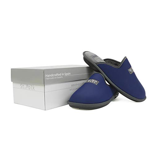 Zapatillas de Estar por casa Hombre/Mujer. Slippers para Verano e Invierno/Pantuflas cómodas, Resistentes, Transpirables y de Interior Suave. Suela de Goma Antideslizante (43 EU, Azul)