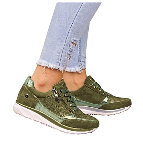 Zapatillas De Mujer Plataforma De CuñA Zapatos Casuales De Diamantes De ImitacióN De Plataforma Zapatillas con Cremallera Comodidad Antideslizante Zapatos De Trekking MontañIsmo Zapatos Al Aire Libre