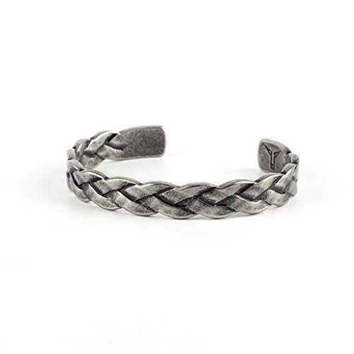 ZMLSXU Pulsera Twist Moda Retro Titanium Acero Cadena de Mano Apertura Simple Personalidad Brazalete para Tus Amigos (Color : Silver B)