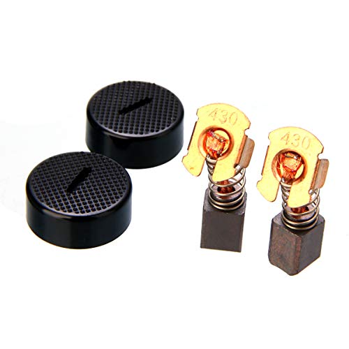 1 par de cepillos de carbono con tapas negras de repuesto para BGA450 BGA452 DGA452 GA400 BGA402 herramienta de cepillo de carbono para motor eléctrico