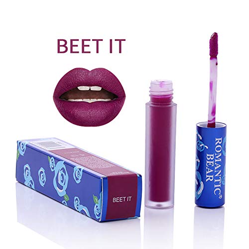 1 UNID Lápiz Labial Mate Barra de Labios Color Sensational Vivid Matte brillo de labios mate Sexy líquido Lipstick impermeable larga duración hidratante labios(BEET IT)