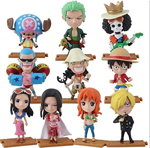 10 PC / porción Une PIEgrave; CE Luffy Zoro Nami Robin Chopper Sanji PVC Figura Poupeacute; es avec Base 10 cm Mignon Mini Jouet Bande Dessineacute; e Sculpture Collection Collection Cadeau Xping