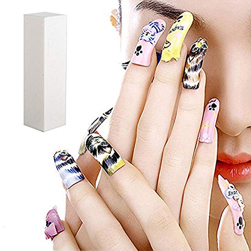 10 Pedazos Professional Blanco Bloque De TampóN De Arte De UñAs 4 Way Buffing File ，Nail Care Manicure Nail Art Tips Tool