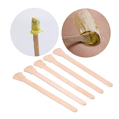 100Count aplicadores de cera de madera palos de cera espátula Vara de eliminación de vello Salon Beauty Tool Mini Stick para depilación en nariz, ceja, oreja, cara