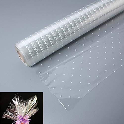 100m * 80cm Rollo de envoltura de celofán transparente Floristerías Cesta Flor Muñeca Cesto Envoltura Película de embalaje Artesanía de bricolaje para Navidad Cumpleaños Regalo de boda