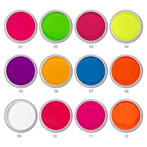 12 Cajas Pigmento Polvo para uñas? Fluorescencia Pigmento Ultrafino Brillo en polvo Pigmentos para uñas Polvo Brillo para uñas Gradiente Decoración iridiscente para uñas