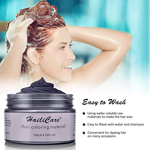 120g Cera para el cabello, Crema Para Colorante Pelo Temporal Duradera, Lavable Tinte Temporal Capilares, Color del Cabello Crema Para Colorante Pelo para Fiesta, Cosplay, Carnaval, Navidad - Negro