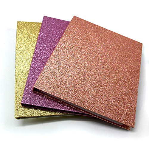 16 pares Libro de Almacenamiento de Pestañas Postizas, Estuche de Almacenamiento de Pestañas Postizas, Contenedor de Muestra de Maquillaje, Catálogo de Pestañas Travel Glitter Paper, Portacontenedores