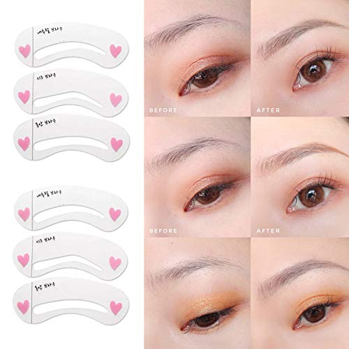 18 plantillas de maquillaje para cejas, delineador de ojos, colorete, sombra de ojos, contorno