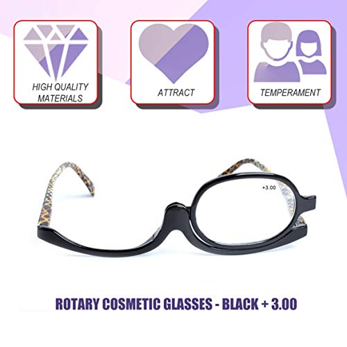 180 grados giratorio Monocular Mujer Cosmética Gafas Maquillaje Gafas de lectura Portátil Lentes individuales Mujeres Gafas Barukra