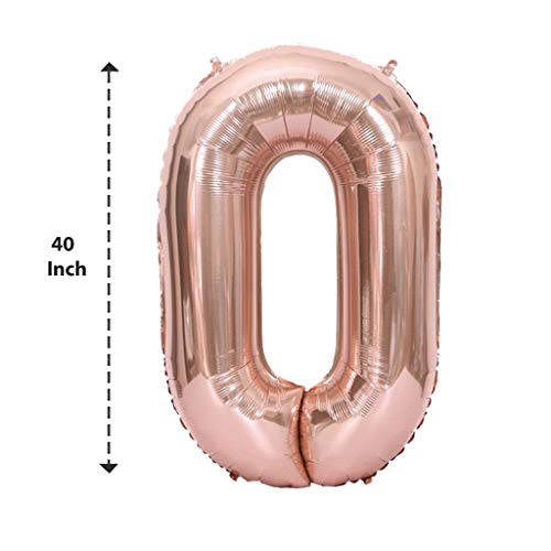 2 Globos Número 60 Oro Rosa, Ouceanwin Gigante Foil Globos Numeros 60 Grande Globo de Papel de Alumini, 40" Globo Inflable Helio para Decoraciones de Fiesta de Cumpleaños 60 Años Señoras (100cm)