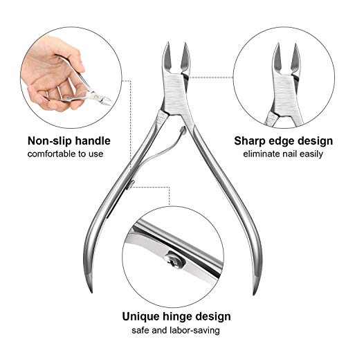 2 Piezas Tijeras de Alicate de Cutícula Recortadora de Cortador de Cutícula Herramienta de Cuidado de Cutículas de Acero Inoxidable para Piel muerta y uñas (Plata)