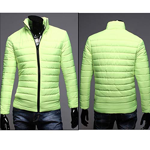 2019 - Chaqueta de plumón para Hombre, de algodón, Ligera, Piel cálida, con Cremallera, con Capucha, Color Liso, Elegante, Slim Fit Hoodie D-Vert Clair XXL