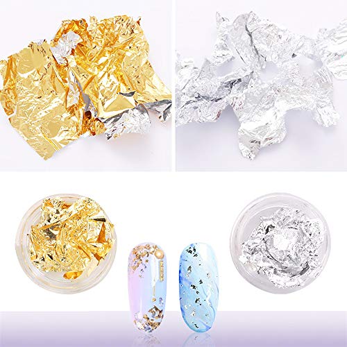 24 Cajas Nail Art Foil Gold Silver Foil Paillette Flake Nail Art Decoration