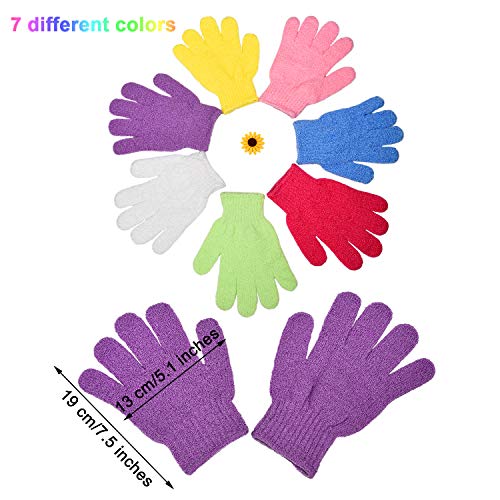 24 Pares Guantes Exfoliantes Guantes de Baño Exfoliantes Depurador del Cuerpo Guante de Fregar de Doble Cara para Ducha Cuerpo Spa Masaje Eliminador de Células de Piel Muerta